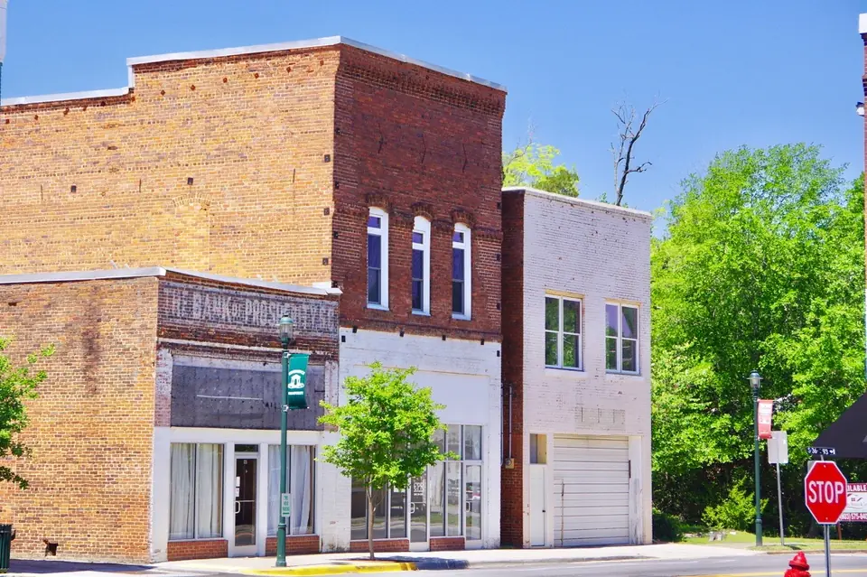 Shops along Main Street in Prosperity, South Carolina