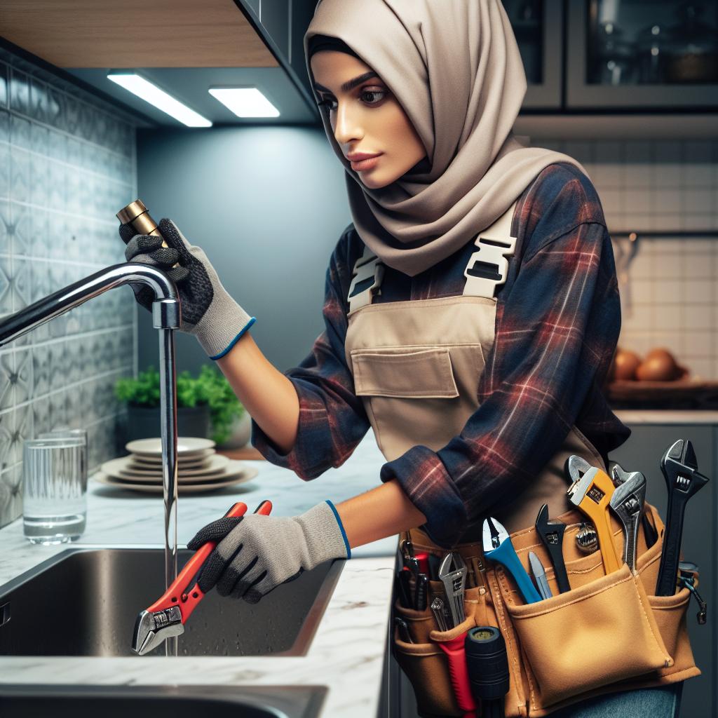 Person using plumbing tools