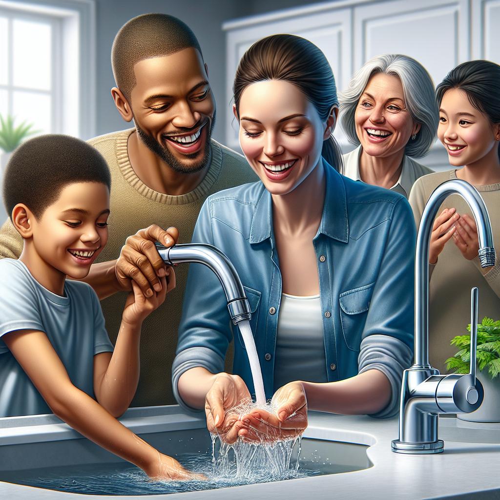 "Family enjoying home plumbing benefits"